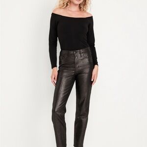 Old Navy High-Waisted Shine OG Straight Ankle Jeans - Dark Shine